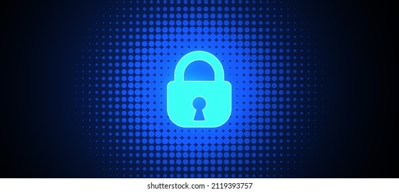 Internet security online concept Padlock on digital background. Personal data privacy Illustration