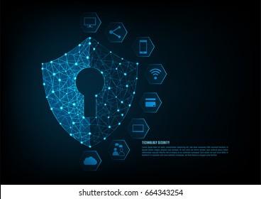 Internet security online concept: Padlock With Keyhole icon in . personal data security Illustrates cyber data security or information privacy idea. Blue abstract hi speed internet technology.