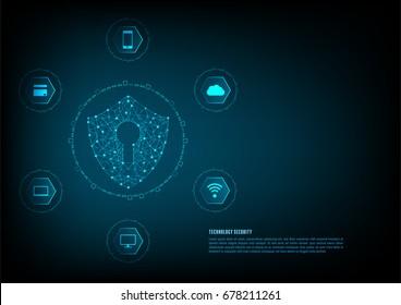 Internet security online concept: Padlock With Keyhole icon in . personal data security Illustrates cyber data security or information privacy idea. Blue abstract hi speed internet technology.