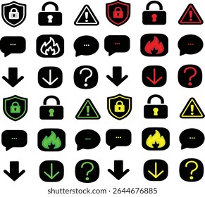 Ícones de privacidade e segurança na Internet