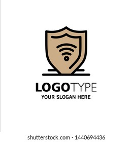 Internet, Internet Security, Protect, Shield Business Logo Template. Flat Color