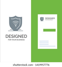 Internet, Internet Security, Protect, Shield Grey Logo Design and Business Card Template