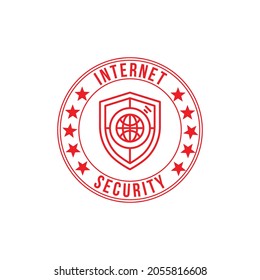 internet security red stamp vector illustration.isolated on white background.
