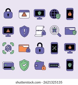 Internet Security Related Icon Set