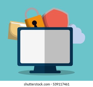 internet security related icons image vector illustration design 