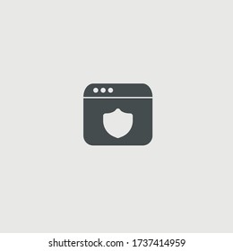 Internet security shield vector icon illustration sign