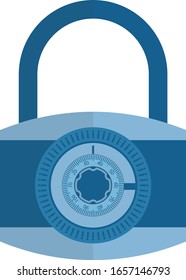 Internet security symbol with lock and safety vault deposit