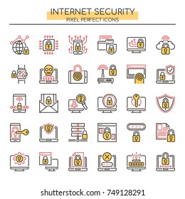 Internet Security , Thin Line and Pixel Perfect Icons
