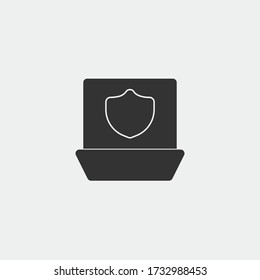 signo de ilustración de icono de vector de seguridad de internet para web y diseño