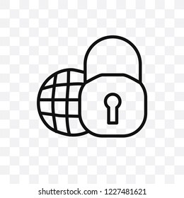internet security vector linear icon isolated on transparent background, internet security transparency concept can be used for web and mobile