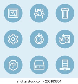 Internet security web icons , blue buttons 