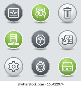 Internet security web icons, circle buttons