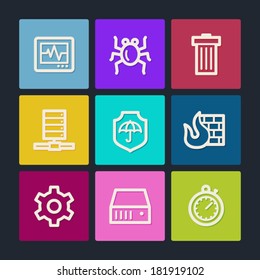 Internet security  web icons, color buttons