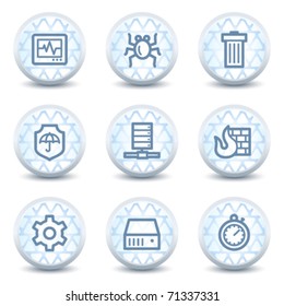 Internet security web icons, glossy circle buttons