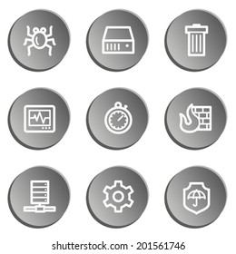 Web-Icons für die Internetsicherheit, grauer Aufkleber