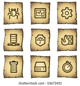Iconos web de seguridad de Internet, serie papyrus