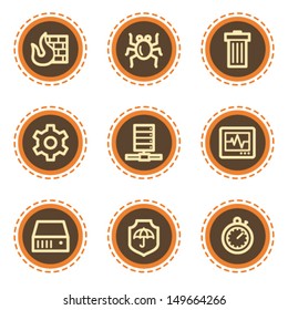 Iconos web de seguridad de Internet, botones vintage