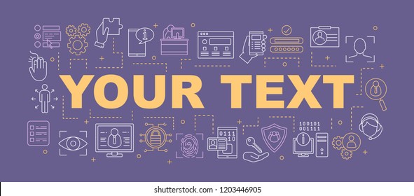 Internet security word concepts banner. Customer, user ID. Presentation, website concept. Authentication, verification. Isolated lettering typography idea with linear icon. Vector outline illustration