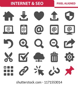 Internet & SEO Icons. Professional, pixel perfect icons, EPS 10 format.