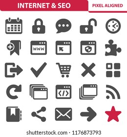 Internet & SEO Icons. Professional, pixel perfect icons, EPS 10 format.