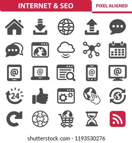 Internet & SEO Icons. Professional, pixel perfect icons, EPS 10 format.