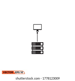 Vektorgrafik des mit dem Internetserver verbundenen Symboldesigns