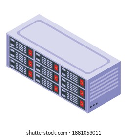 Internet server icon. Isometric of internet server vector icon for web design isolated on white background