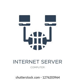 internet server icon vector on white background, internet server trendy filled icons from Computer collection, internet server vector illustration