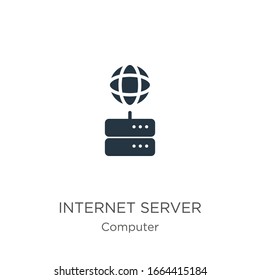 Internet server icon vector. Trendy flat internet server icon from computer collection isolated on white background. Vector illustration can be used for web and mobile graphic design, logo, eps10