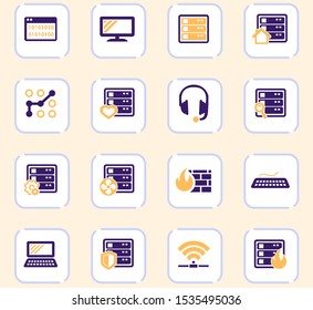 Internet, server, network icon set for web sites and user interface