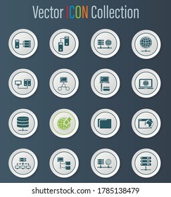 Internet, server, network icon set for web sites and user interface