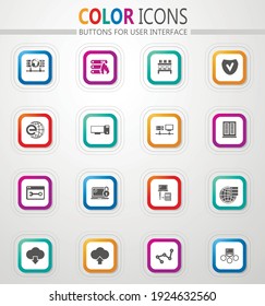 Internet, server, network icon set for web sites and user interface