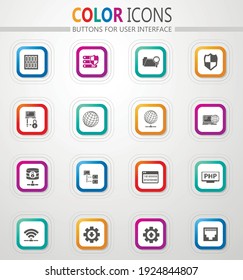 Internet, server, network icon set for web sites and user interface
