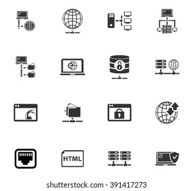 Internet, server, network icon set for web sites and user interface