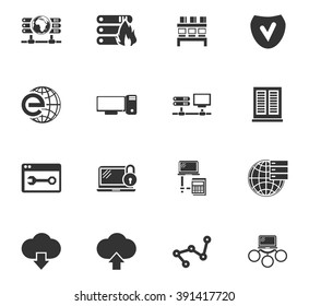 Internet, server, network icon set for web sites and user interface