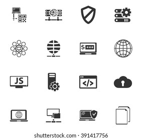 Internet, server, network icon set for web sites and user interface