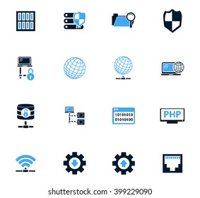 Internet, server, network icon set for web sites and user interface