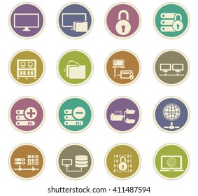 Internet, server, network icon set for web sites and user interface