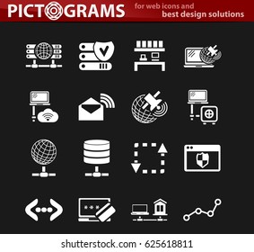 Internet, server, network icon set for web sites and user interface