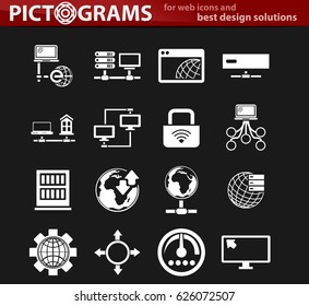 Internet, server, network icon set for web sites and user interface