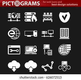 Internet, server, network icon set for web sites and user interface