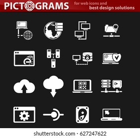 Internet, server, network icon set for web sites and user interface