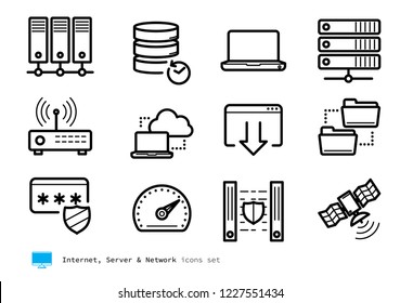 Conjunto de iconos de Internet Server Network