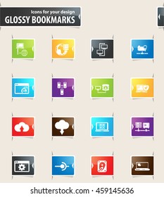 Internet server, network vector bookmark icons for your design