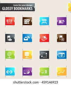 Internet server, network vector bookmark icons for your design