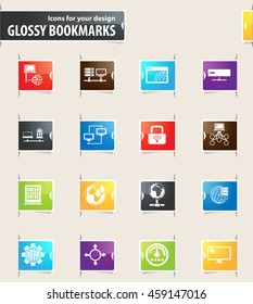 Internet server, network vector bookmark icons for your design