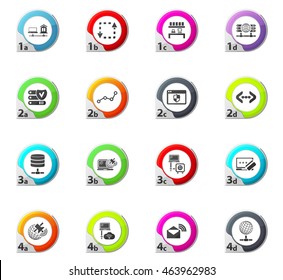 Internet, server, network web icons for user interface design