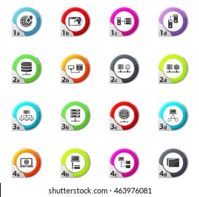 Internet, server, network web icons for user interface design