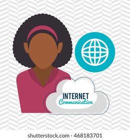 internet service cloud icon vector illustration graphic