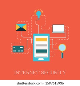 Internet service concept illustration with mobile device